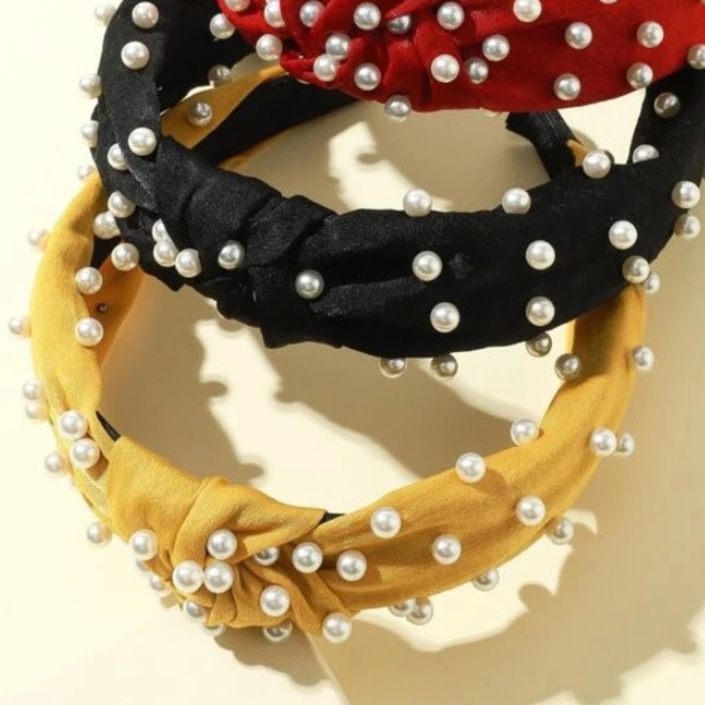 New yellow pearls headband - Picture 4 of 4